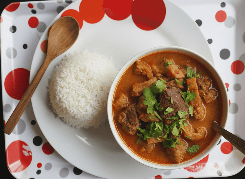 Goat Soup with Plain Rice