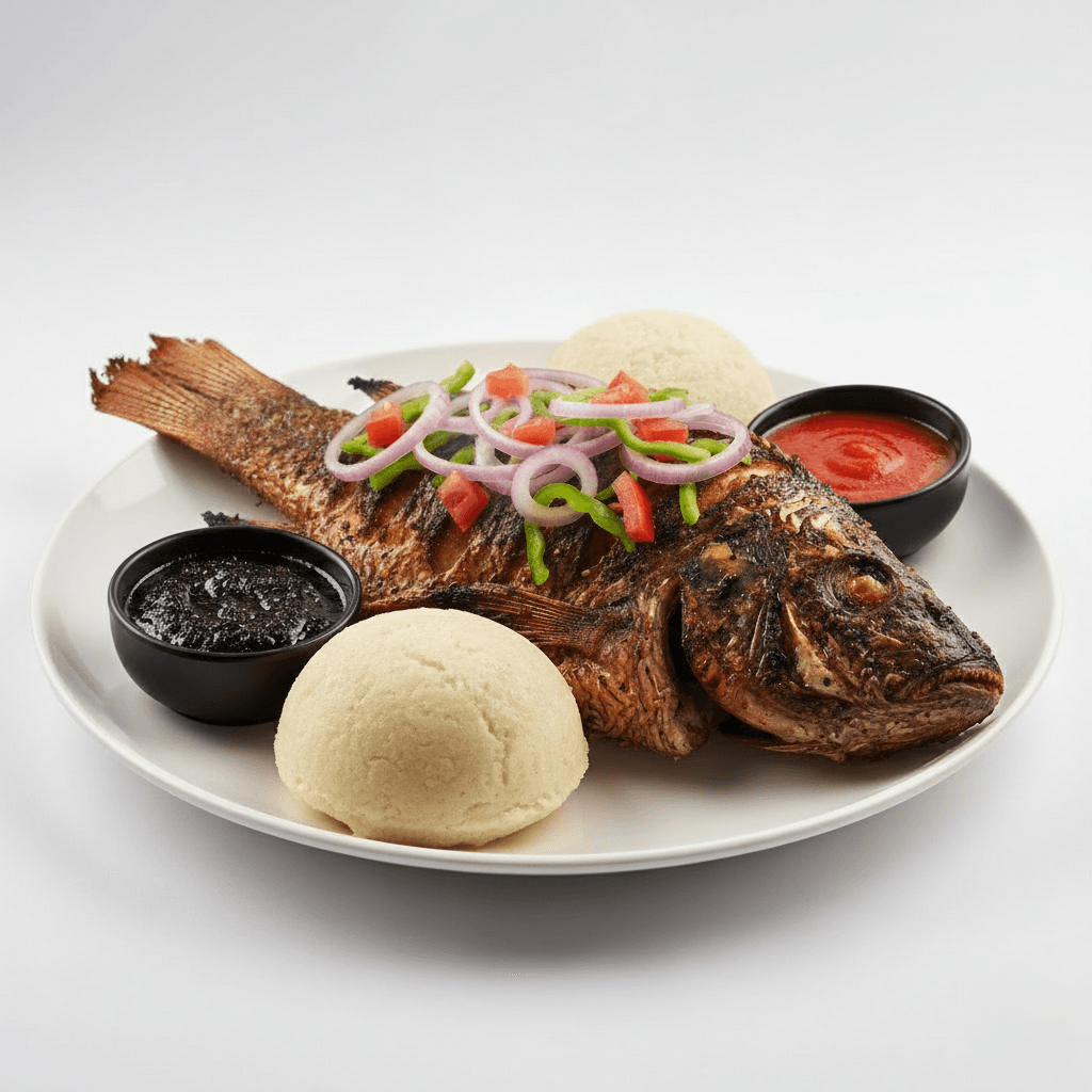 Banku and Tilapia — classic Ghanaian favourite